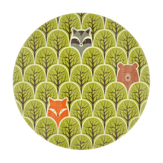 Forest Animals Vintage Pattern Cutting Board (Front)