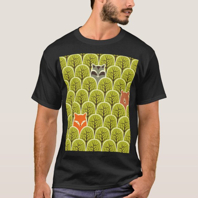 Forest Animals Vintage Pattern T-Shirt (Front)