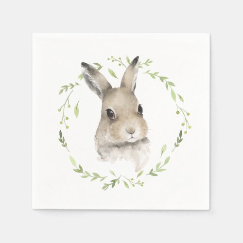 Forest Animals Watercolor Bunny Rabbit Simple Napkins