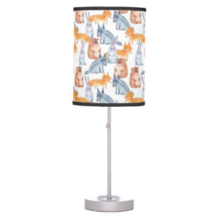Forest animals. Watercolor Table Lamp