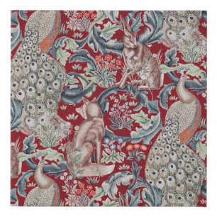 Forest Animals, William Morris Faux Canvas Print