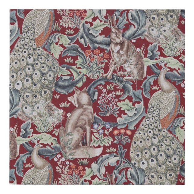 Forest Animals, William Morris Faux Canvas Print (Front)