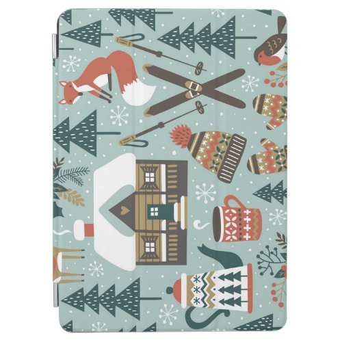 Forest Animals Winter Vintage Seamless iPad Air Cover