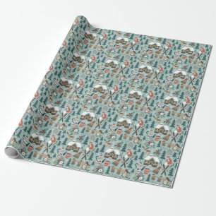 Forest Animals: Winter Vintage Seamless. Wrapping Paper