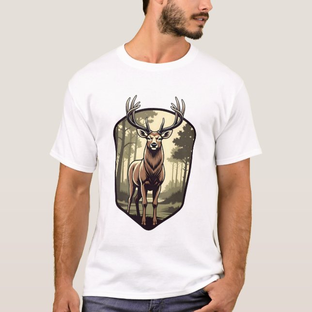 Forest Anthem Stag Crest T-Shirt (Front)