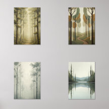 Forest art prints, green forest nature