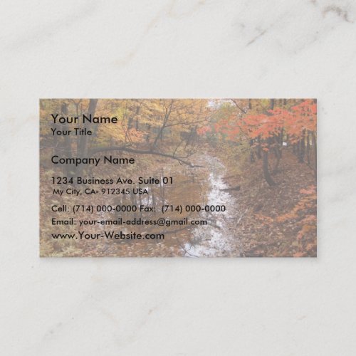 Forest At Automn With Water Business Card