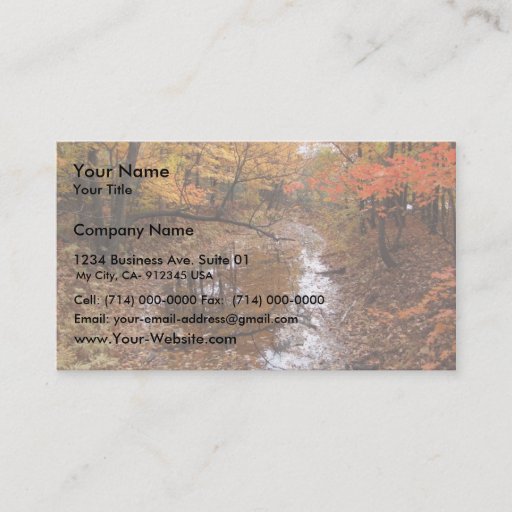 Customizable Forest At Automn With Water Business Card