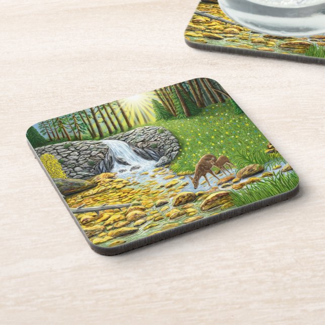 Forest At Dawn Beverage Coaster (Left Side)