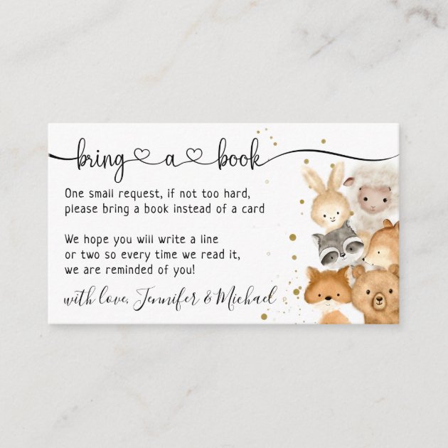 Forest Baby Animals Bring a Book Enclosure Card
