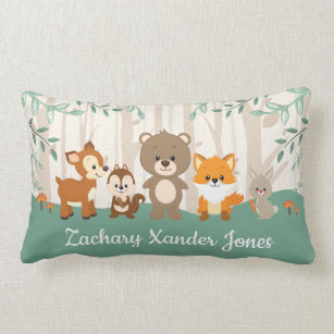 Forest Baby Animals Woodland Nursery Decoration Lumbar Pillow