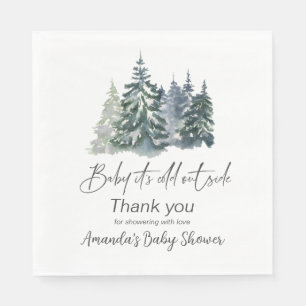 Forest Baby It’s Cold Outside Winter Baby Shower Napkins