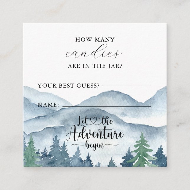 Forest Baby Shower How Many In The Jar Game Enclosure Card (Front)