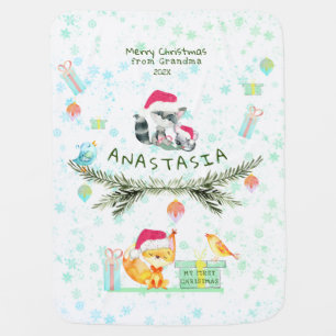 Forest Baby's First Christmas from Grandma Baby Blanket