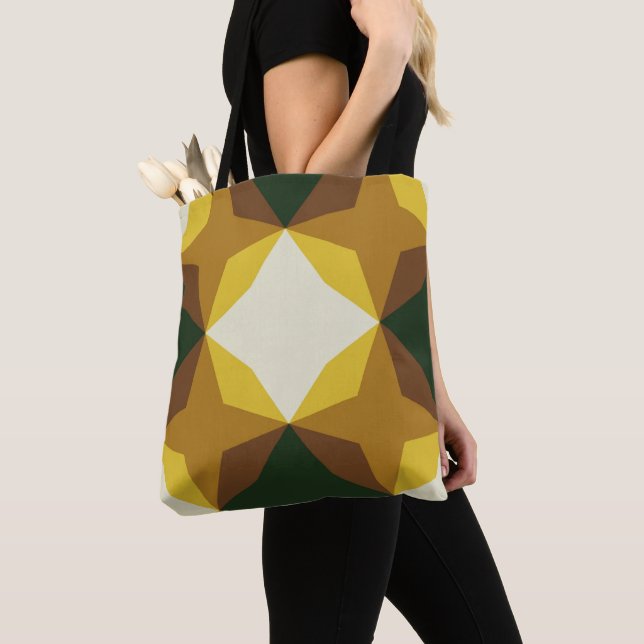 Forest Bark Diamond Motif Tote Bag (Close Up)