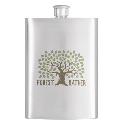 Forest Bather Birds Flask