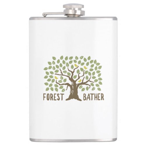 Forest Bather Birds Flask