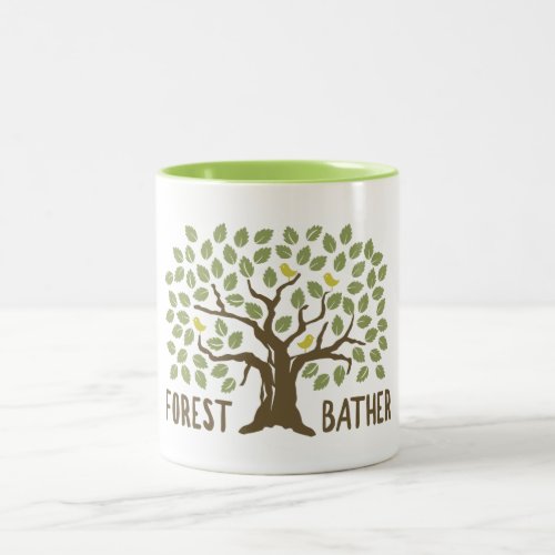 Forest Bather Birds Two_Tone Coffee Mug