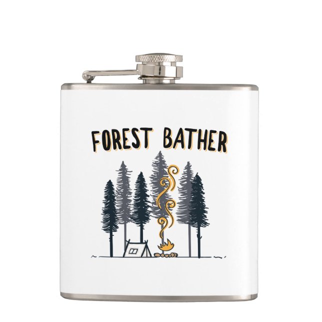 Forest Bather Camping Flask (Front)