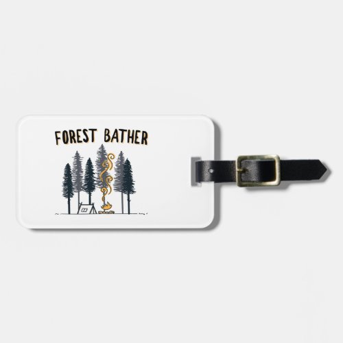 Forest Bather Camping Luggage Tag