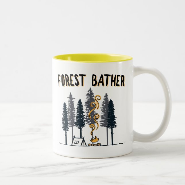 Forest Bather Camping Two-Tone Coffee Mug (Right)