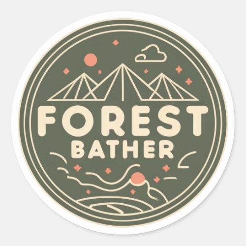 Forest Bather Circle Classic Round Sticker