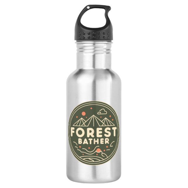 Forest Bather Circle Stainless Steel Water Bottle (Front)