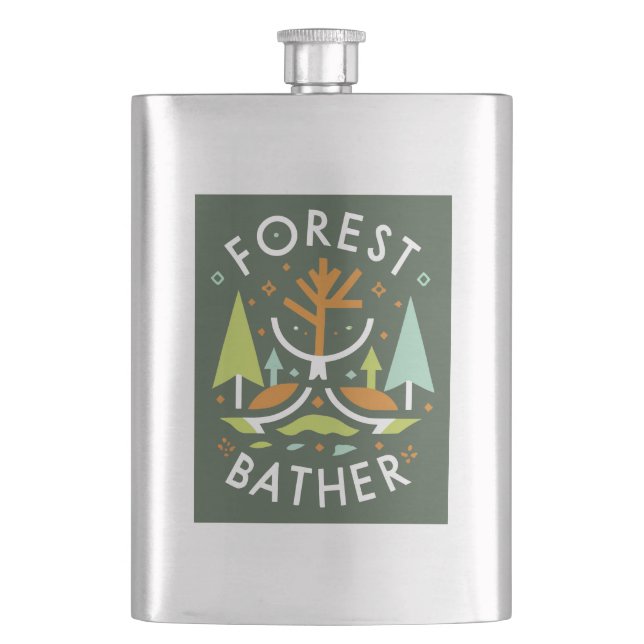 Forest Bather Cubist Flask (Front)