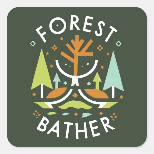 Forest Bather Cubist Square Sticker (Front)
