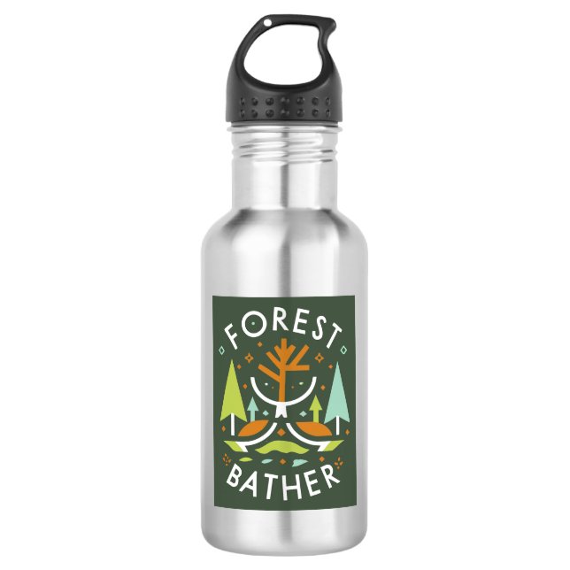 Forest Bather Cubist Stainless Steel Water Bottle (Front)