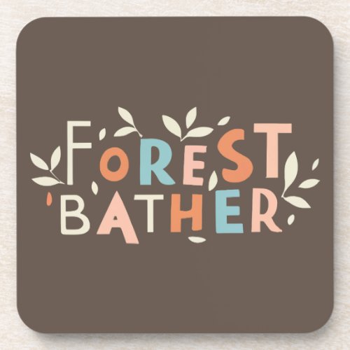 Forest Bather Custom Text Beverage Coaster