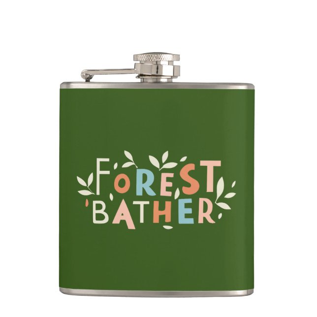 Forest Bather Custom Text Flask (Front)