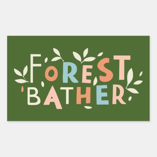 Forest Bather Custom Text Rectangular Sticker