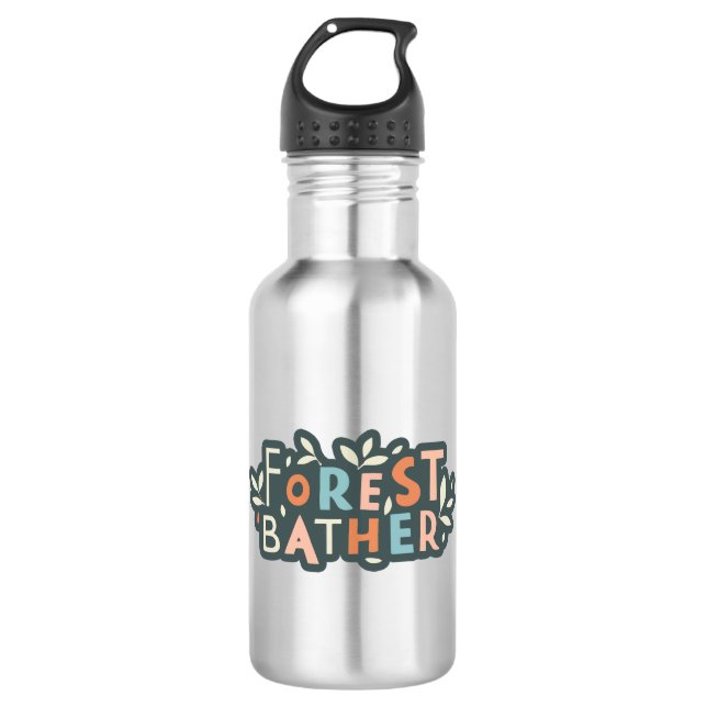 Forest Bather Custom Text Stainless Steel Water Bottle (Front)