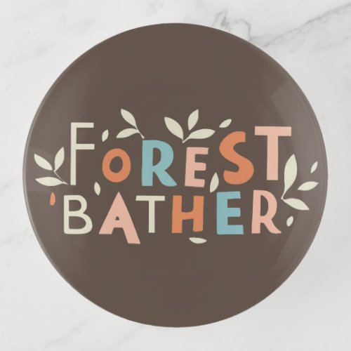 Forest Bather Custom Text Trinket Tray