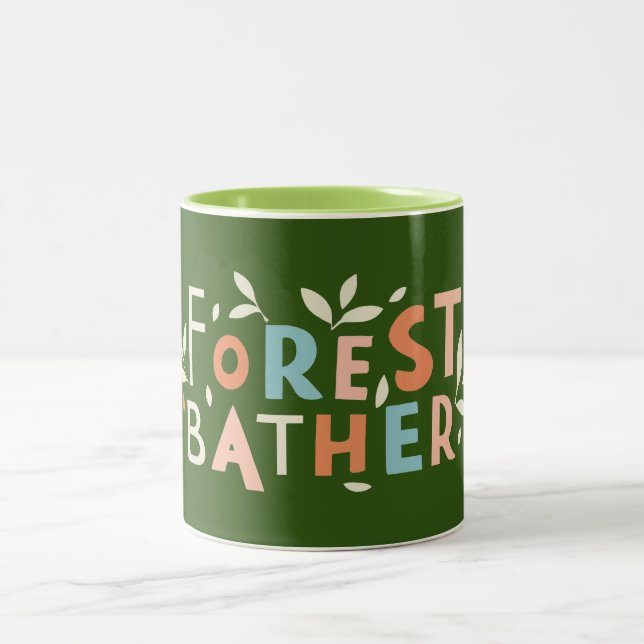Forest Bather Custom Text Two-Tone Coffee Mug (Center)