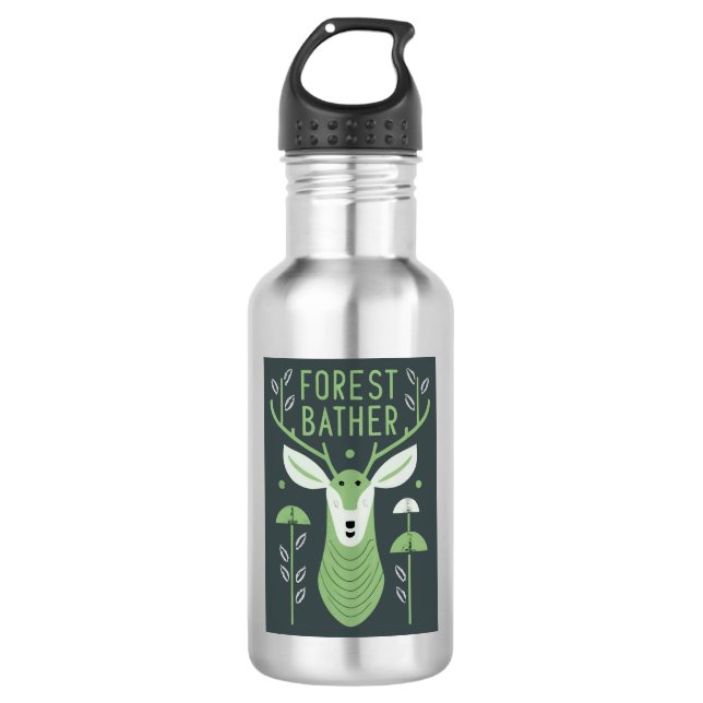 Forest Bather Deer Stainless Steel Water Bottle (Front)