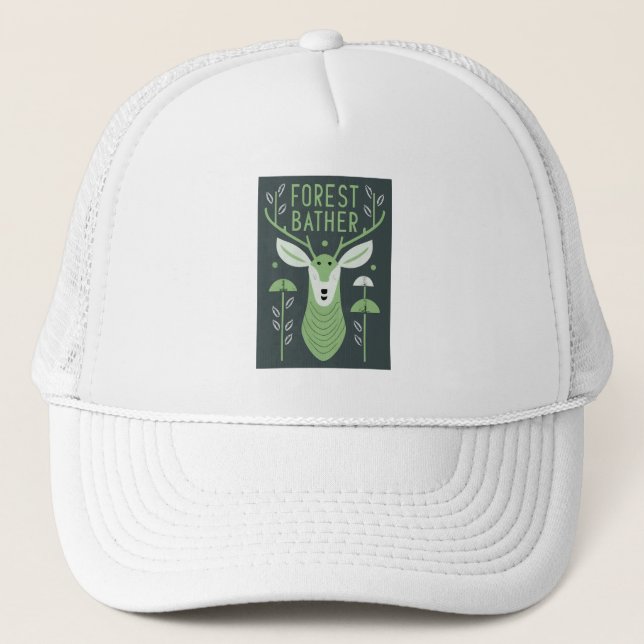 Forest Bather Deer Trucker Hat (Front)