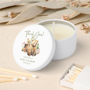 Forest Bear Baby Shower Mini Candle Favors