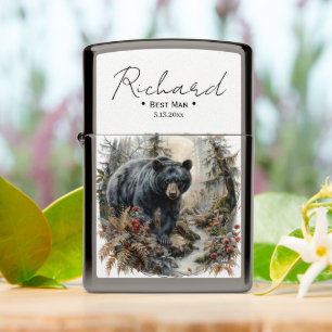 Forest Bear Best Man Design Zippo Lighter