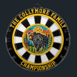 Forest Bear in Bullseye Art Dart Board<br><div class="desc">A stunning grizzly bear in a forest,  framed by a bold and centered target</div>