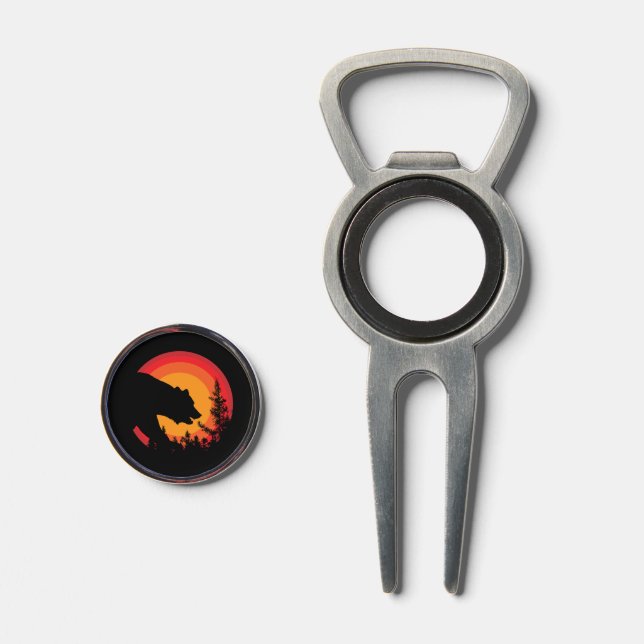 Forest Bear Silhouette Divot Tool (Front (Open))
