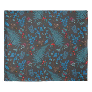 Forest berries, leaves and bugs 1 duvet cover