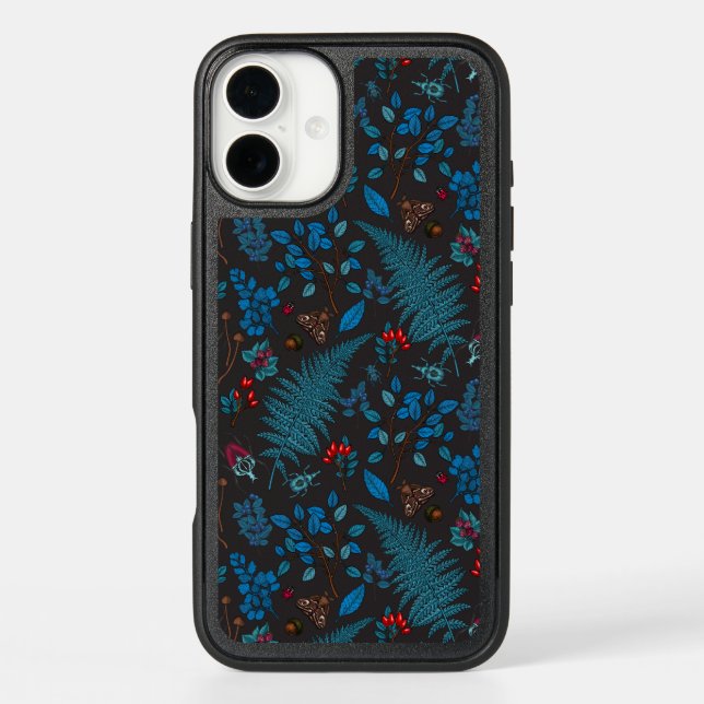 Forest berries, leaves and bugs 1 otterbox iPhone case (Back)
