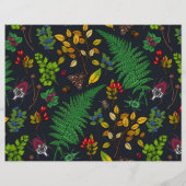 Forest berries, leaves and bugs on graphite black (Back)