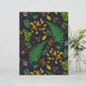 Forest berries, leaves and bugs on graphite black (Standing Front)