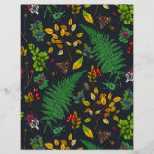 Forest berries, leaves and bugs on graphite black (Front)