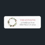 Forest Berry Pinecone Wreath Return Address Label<br><div class="desc">Introducing our beautiful Forest Berry Pinecone Wreath Return Address Label! This festive label is perfect for adding a touch of winter charm to your letters and packages. The winter wreath design is festive and inviting, with its lush greenery and red and green accents. The typography adds a touch of luxury,...</div>
