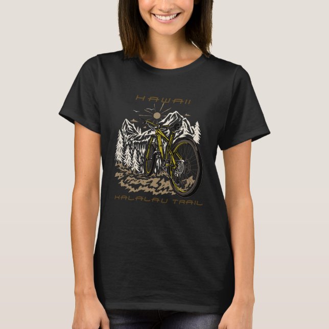 Forest Biking Kalalau Trail Hawaii Hiking Camping  T-Shirt (Front)
