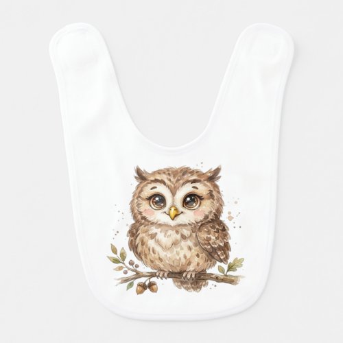 Forest Bird-Cute Owl Baby Bib